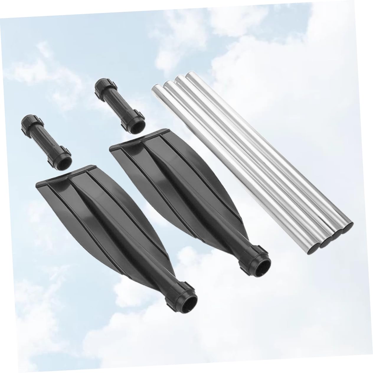 Doppelend Kajakpaddel aus Aluminiumlegierung, 210cm, Schwarz | Abnehmbar, mit Ruderhalter und Tropfringen, auch Einzel Bootsruder Nutzbar