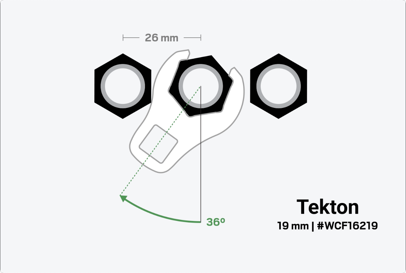 TEKTON 3/8 Inch Drive x 21 mm 6-Point Flare Nut Crowfoot Wrench