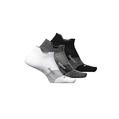 Feetures Elite Ultra Light No Show Tab 3 Pair Pack No Show Socks Shoes White/Black/Gray
