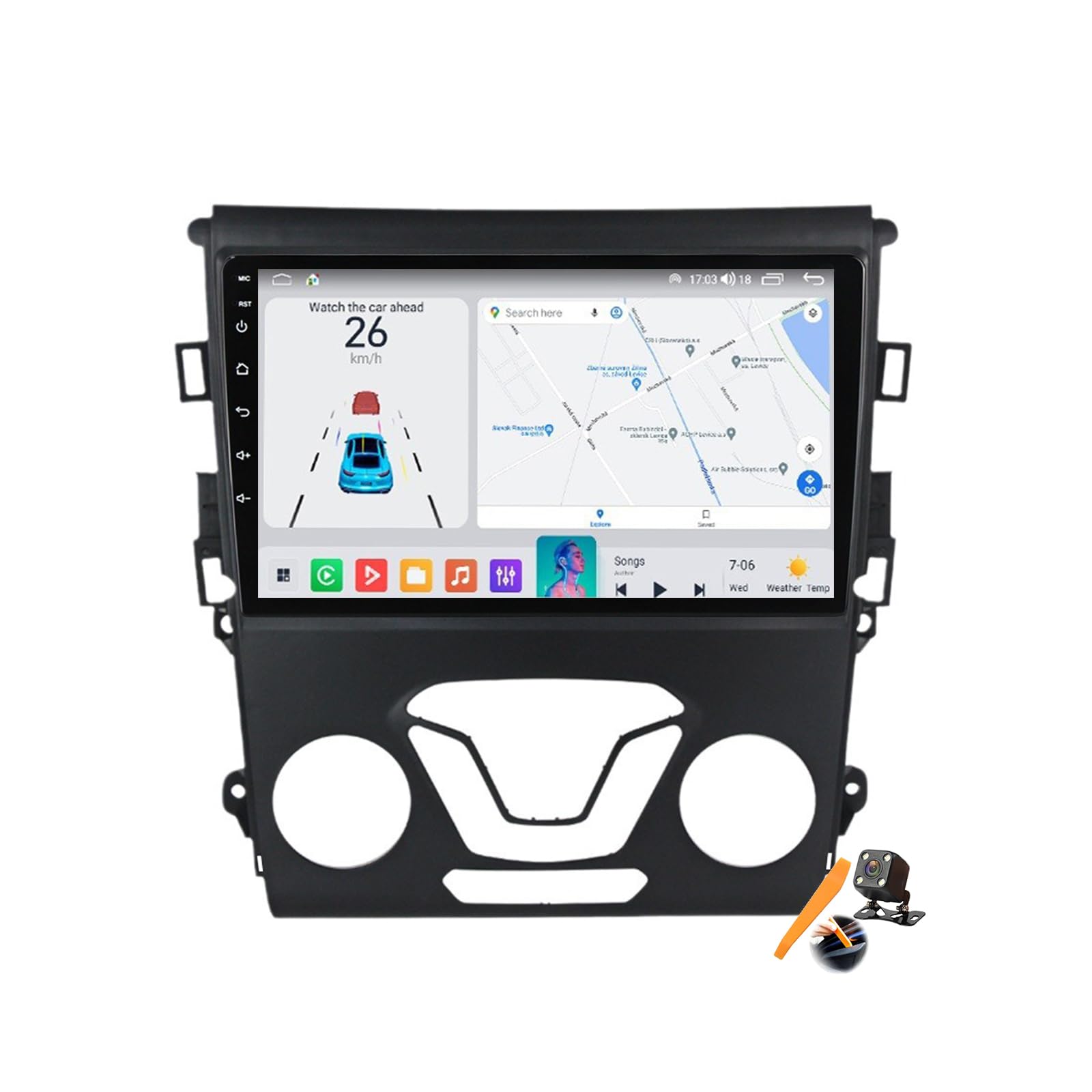 Y400s,YLOXFW Android 15.0 Car Stereo Replacement for Mondeo Fusion 2013-2019 Radio GPS Sat Navigation 9'' Touchscreen DVD Multimedia Video Player FM BT Receiver with Android Auto Carplay