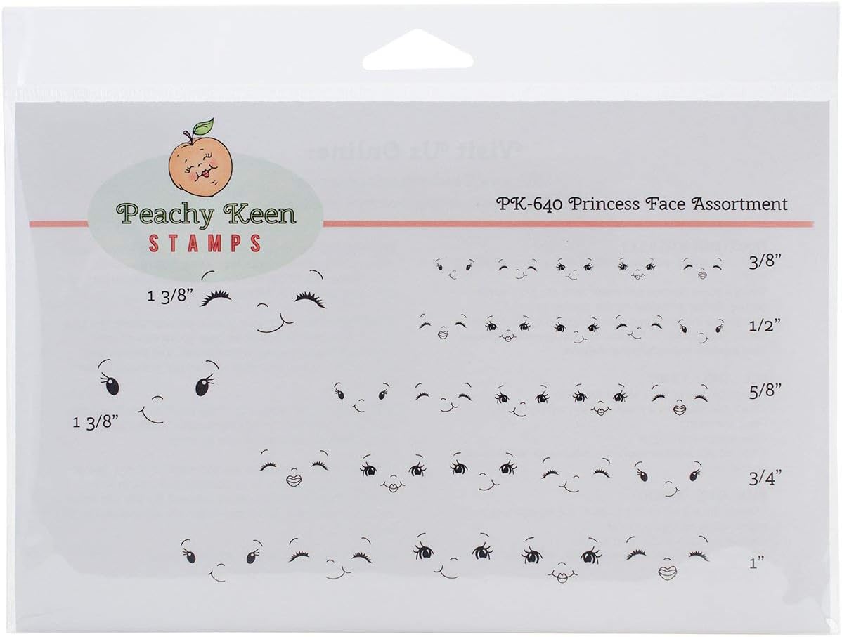 Peachy Keen Stamps Clear Face Assortment 2-Princess, Other, Multicoloured, 21.59x16.51x0.5 cm