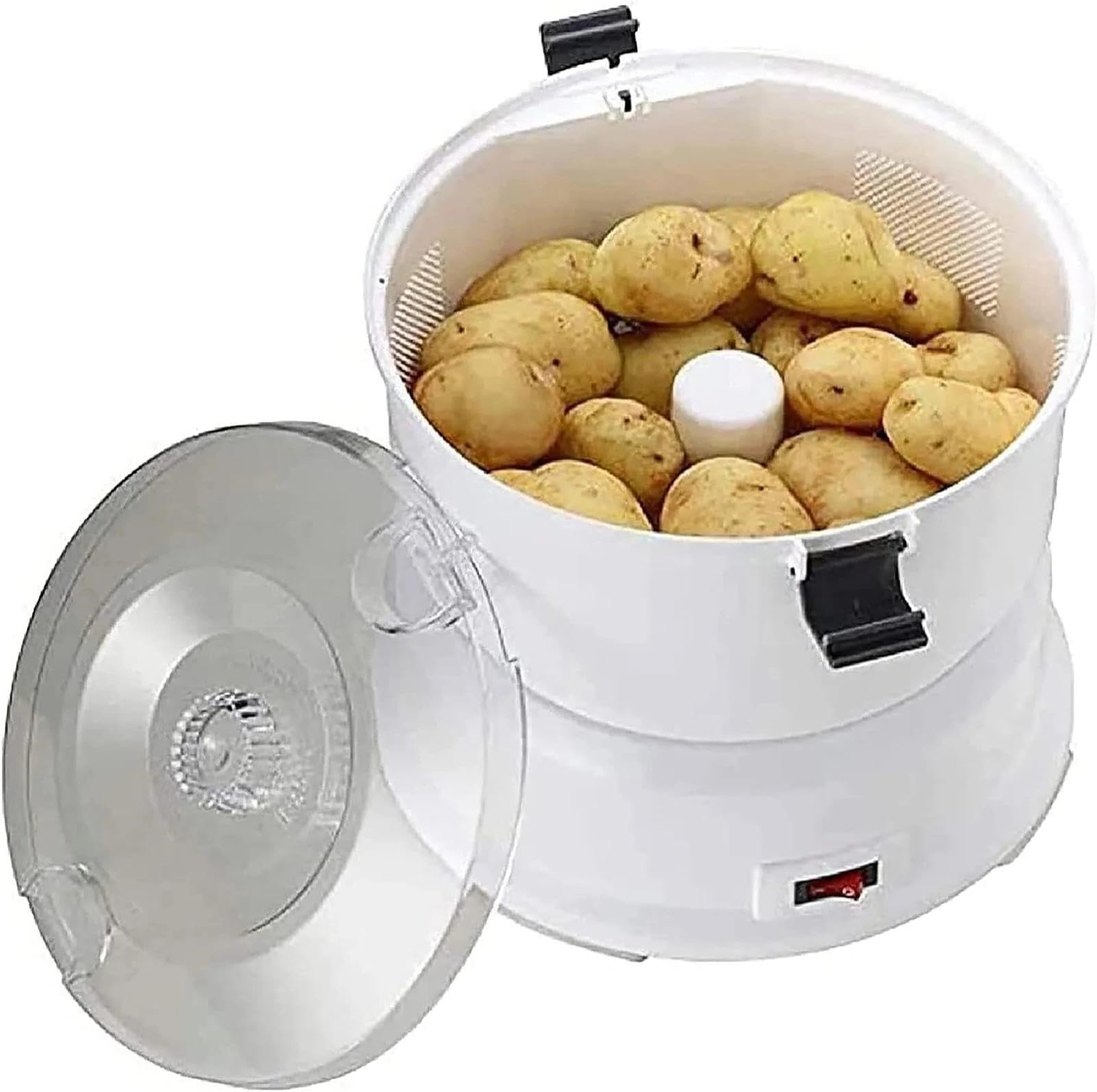 Automatyczna obieraczka do warzyw, stal nierdzewna, moc 85 W, wydajna do domowej kuchni, idealna do obierania ziemniaków i owoców, pojemność 1 kg, odwadnianie warzyw