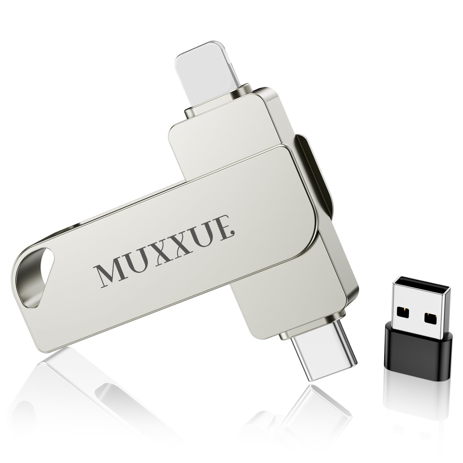 32 Go Cle USB Phone Stockage sans Application, MUXXUE Clé USB Phone Mémoire Externe pour 1Phone/1Pad/ Android et PC Cle USB C Clef pour Stockage Photos, Vidéos, Fichiers - 2