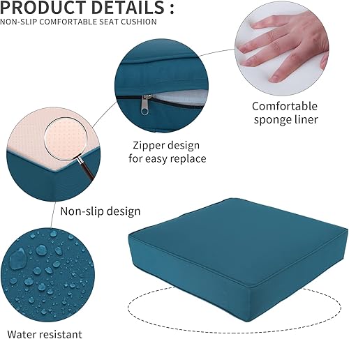 Miniatura 5 de Valita Cojines de repuesto para muebles de exterior, se adapta a juego de conversación seccional de ratán de 6 asientos, cojines de repuesto