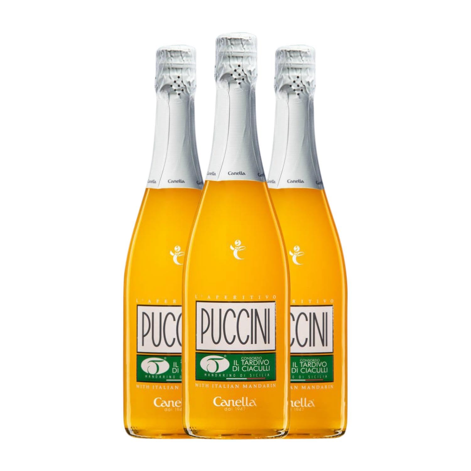 Liköre Canella Puccini Mandarine Weinhaltiger Venezia 75 cl (Karton mit 3 Flaschen von 75 cl)
