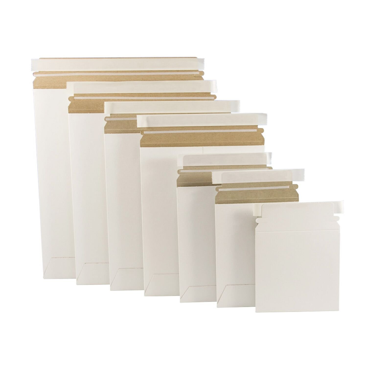 Stayflats Plus Mailers | Rigid Shipping Envelopes | Tamper Evident Security with Peel & Seal Pressure Sensitive Closure | Built-in Corner Protection| White | 25 Per Case | 12-3/4