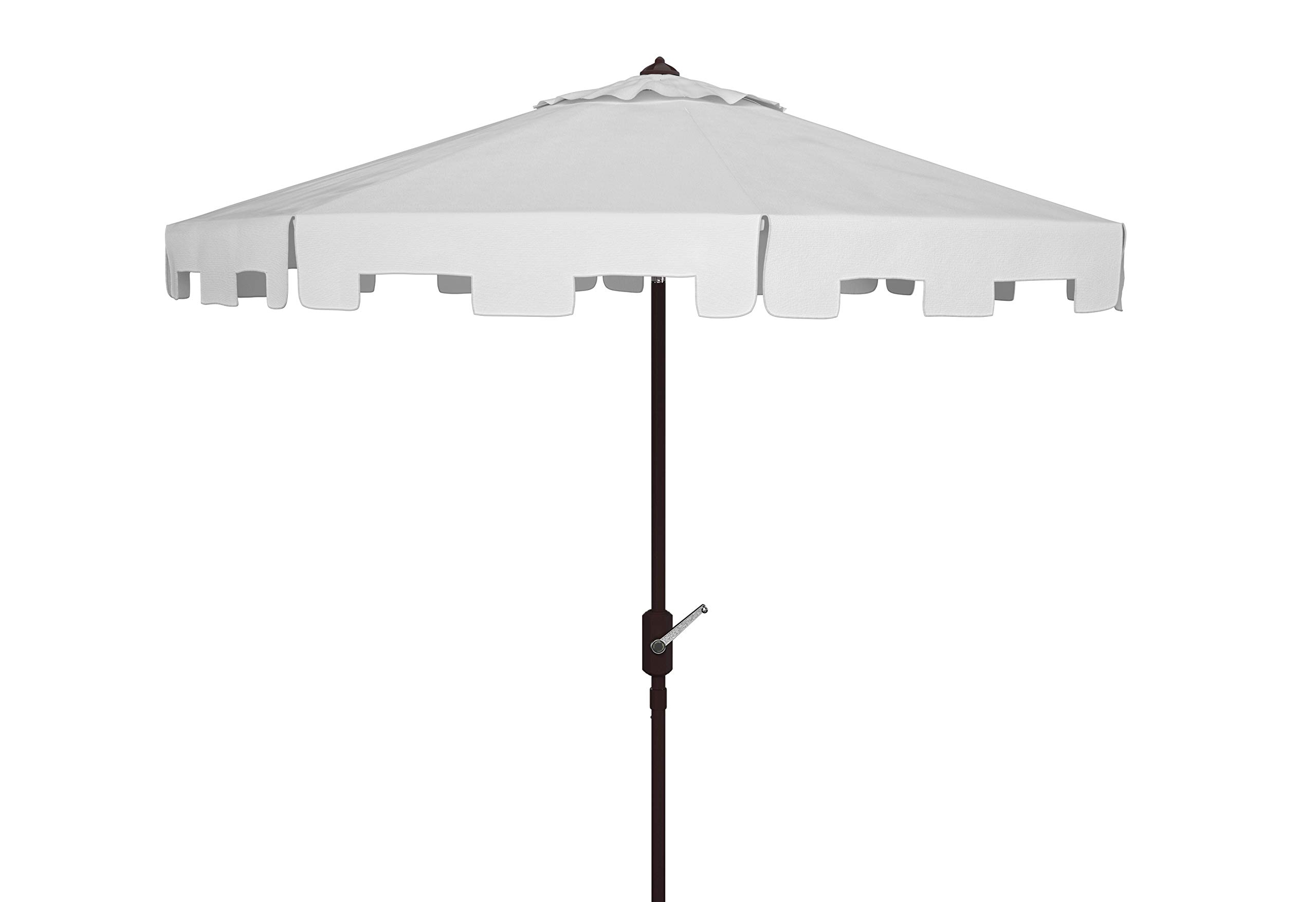 Safavieh PAT8100K Outdoor Zimmerman White 11' Round Market UV Protected Umbrella