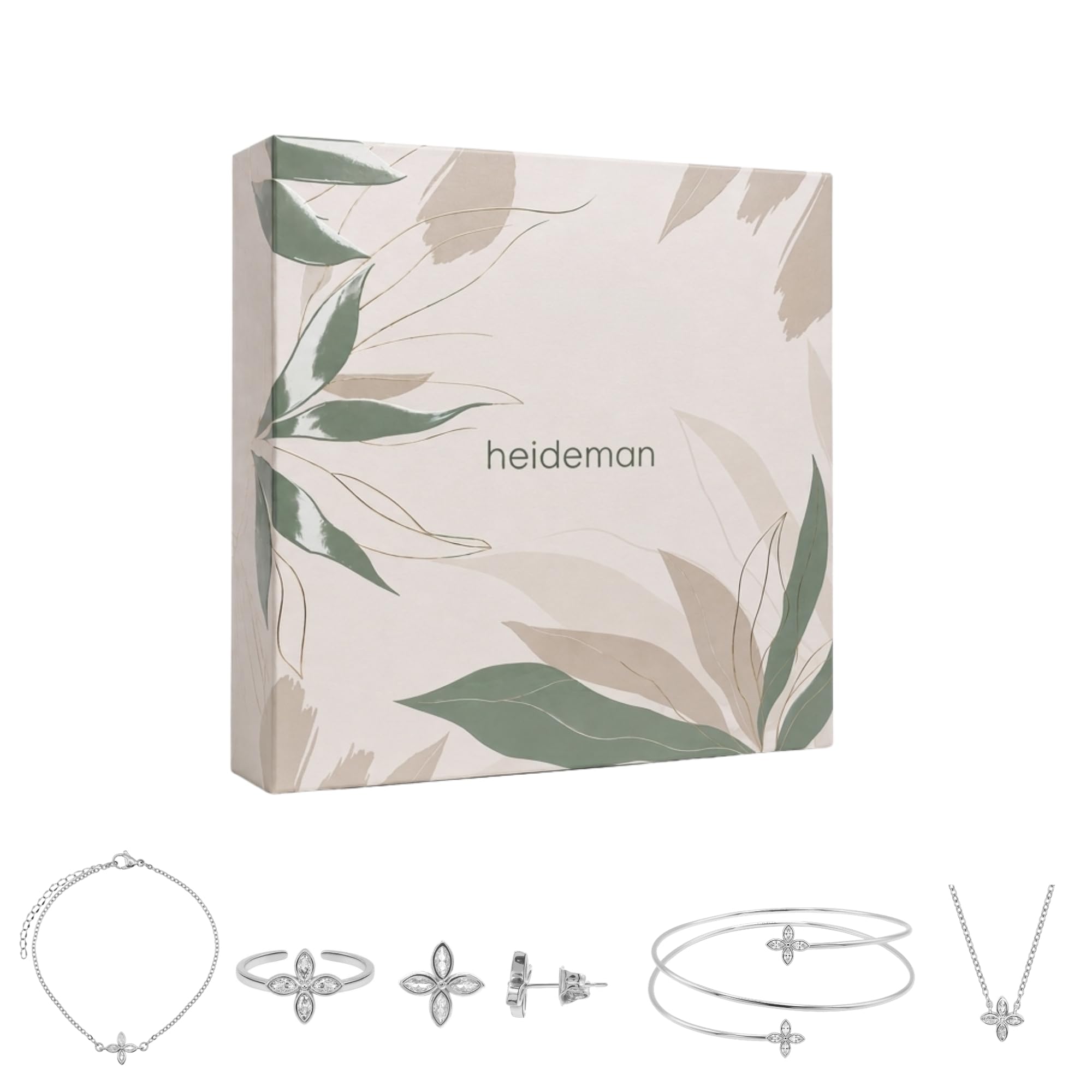 Heideman Schmuckset Damen Florenz Edelstahl Zirkonia 5-tlg