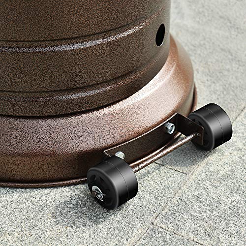 Aussumy Propane Patio Heater Outdoor : Mushroom-Styled Heat-Focusing Warmer Standing Lamp Btu 45000 with Wheels Wedding Party Garden Porch Deck Bronze