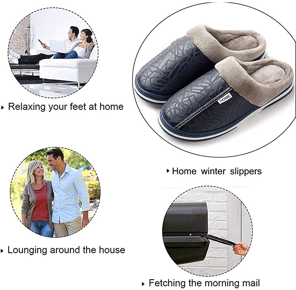 Asifn Herren Damen Hausschuhe Memory House Outdoor Indoor Schuhe Slipper Sohle Clog Anti-Rutsch-Komfort Fleece-Futter Fuzzy Baumwolle