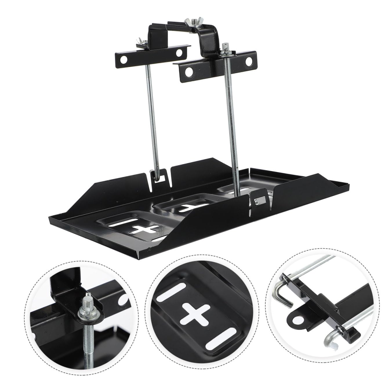 Support de Batterie de Voiture Noir en Fer, 1 Set de Fixation