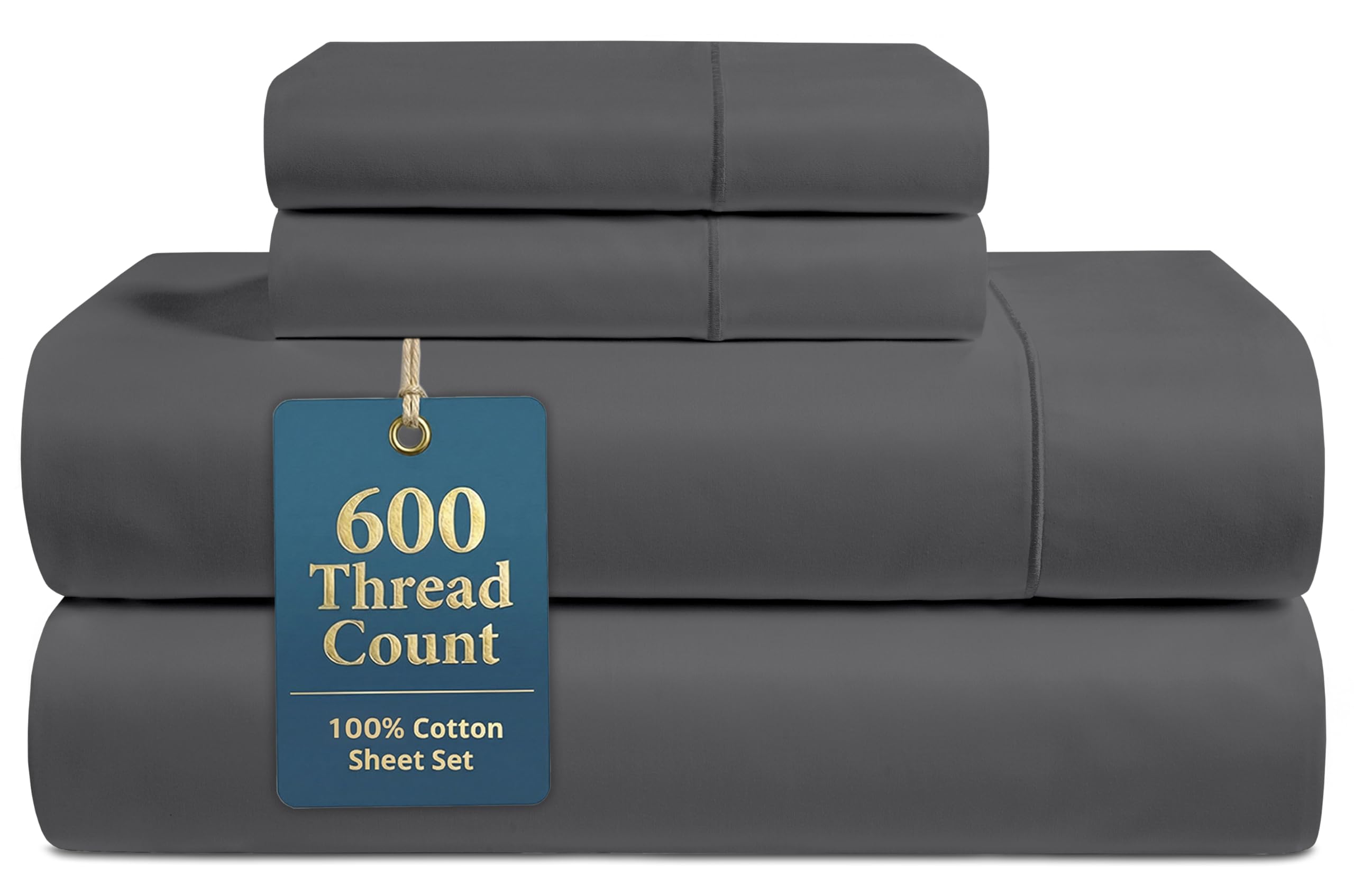 LANE LINEN 600 Thread Count Cotton Queen Sheet Set
