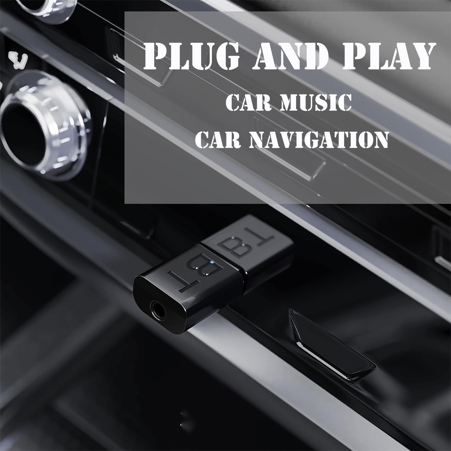 Zestaw samochodowy USB Bluetooth, mini adapter odbiornika Bluetooth 5.4 2 w 1 do muzyki samochodowej/audio stereo, Plug and Play, (Aux in) z kablem 3,5 mm