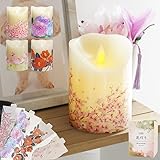 [MRG] 着せ替えできる 仏壇 LEDろうそく「花灯り」 四季 フィルム4枚セット 電池式 おしゃれ コンパクト お供え キャンドル 火を使わない (本体+フィルム4枚セット)