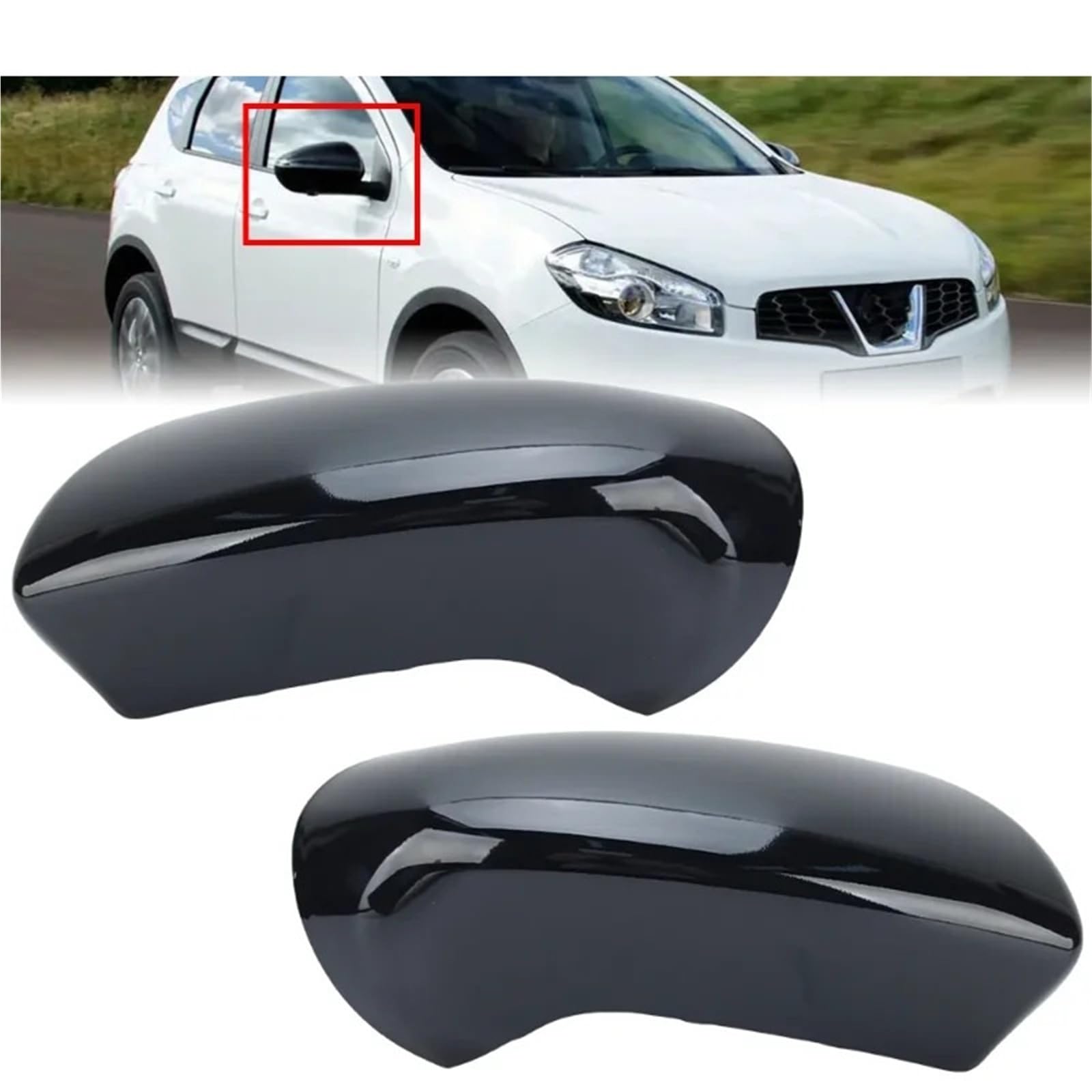 Couvercle de rétroviseur latéral adapté for N//i//ss//a//n Qashqai J10