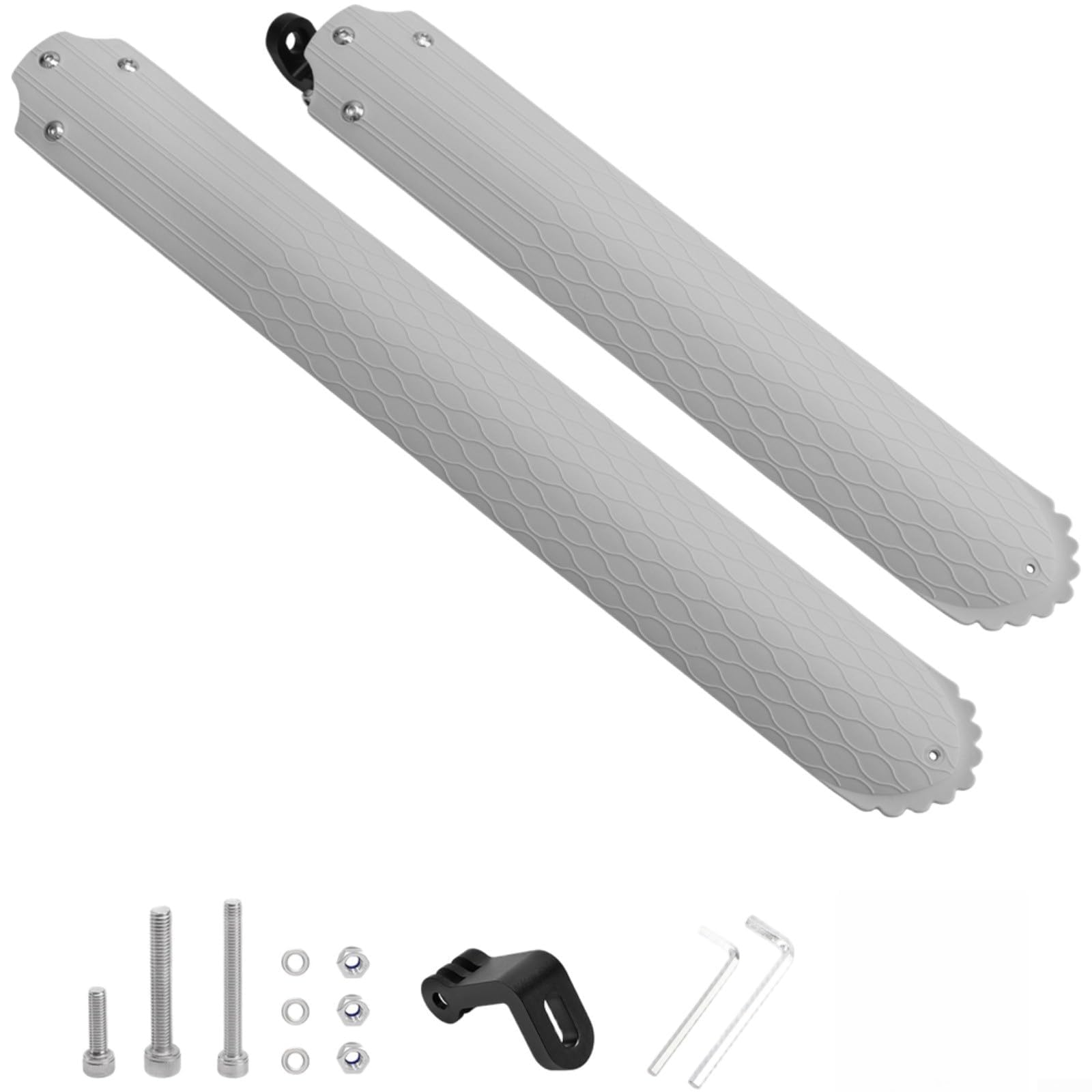 Glewi Foldable Bike Mudguard Rollable Adjustable for FENDER,with Quick Drainage for 14-22 Inch Wheels Cycling Commuting(Light Gray)