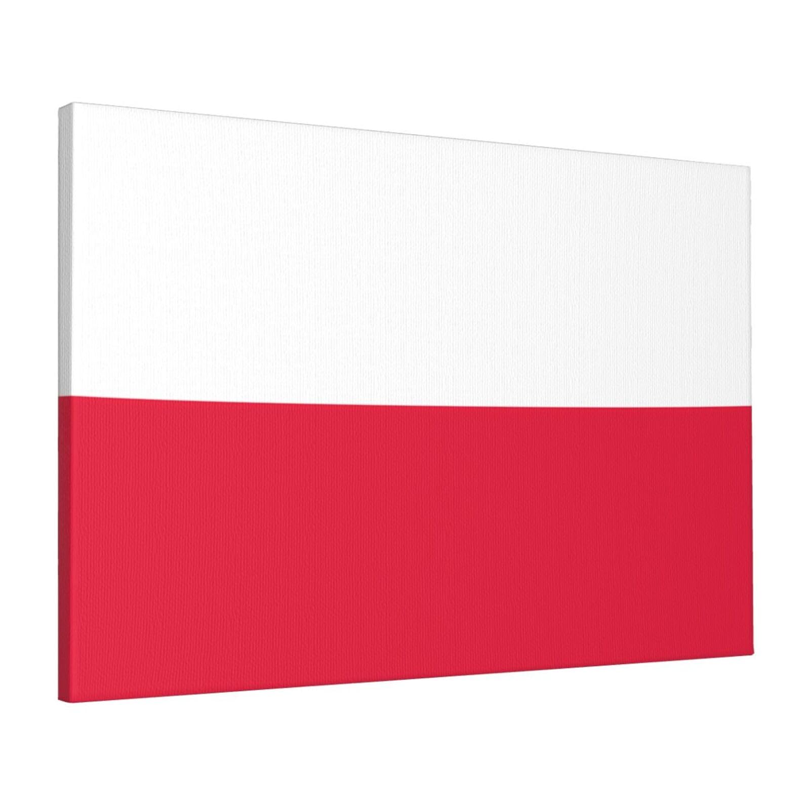 CNTDBU Polish flag Canvas Wall Art 16x24 Inch-Large Modern Painting Print for Living Room, Framed Ready to Hang Artwork for Bedroom