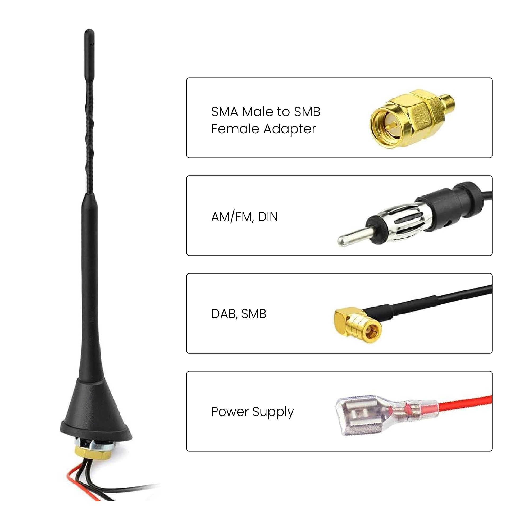 Road Angel Antenna DAB amplificata compatta montata esternamente RADAB2
