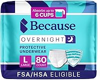 Vista 13 de Because Overnight Absorbency Pull Ups - Ropa interior desechable para incontinencia para adultos, calzoncillos nocturnos extra absorbentes