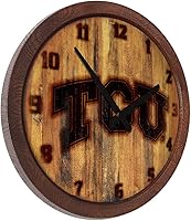 Vista 106 de The Fan-Brand NCAA Oklahoma Sooners: Faux Barrel Top Wall Clock Sports Team Bar Sign Décor - Home Man Cave, Party Decoration - Made On Demand