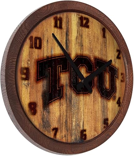 Miniatura 106 de The Fan-Brand NCAA Oklahoma Sooners: Faux Barrel Top Wall Clock Sports Team Bar Sign Décor - Home Man Cave, Party Decoration - Made On Demand