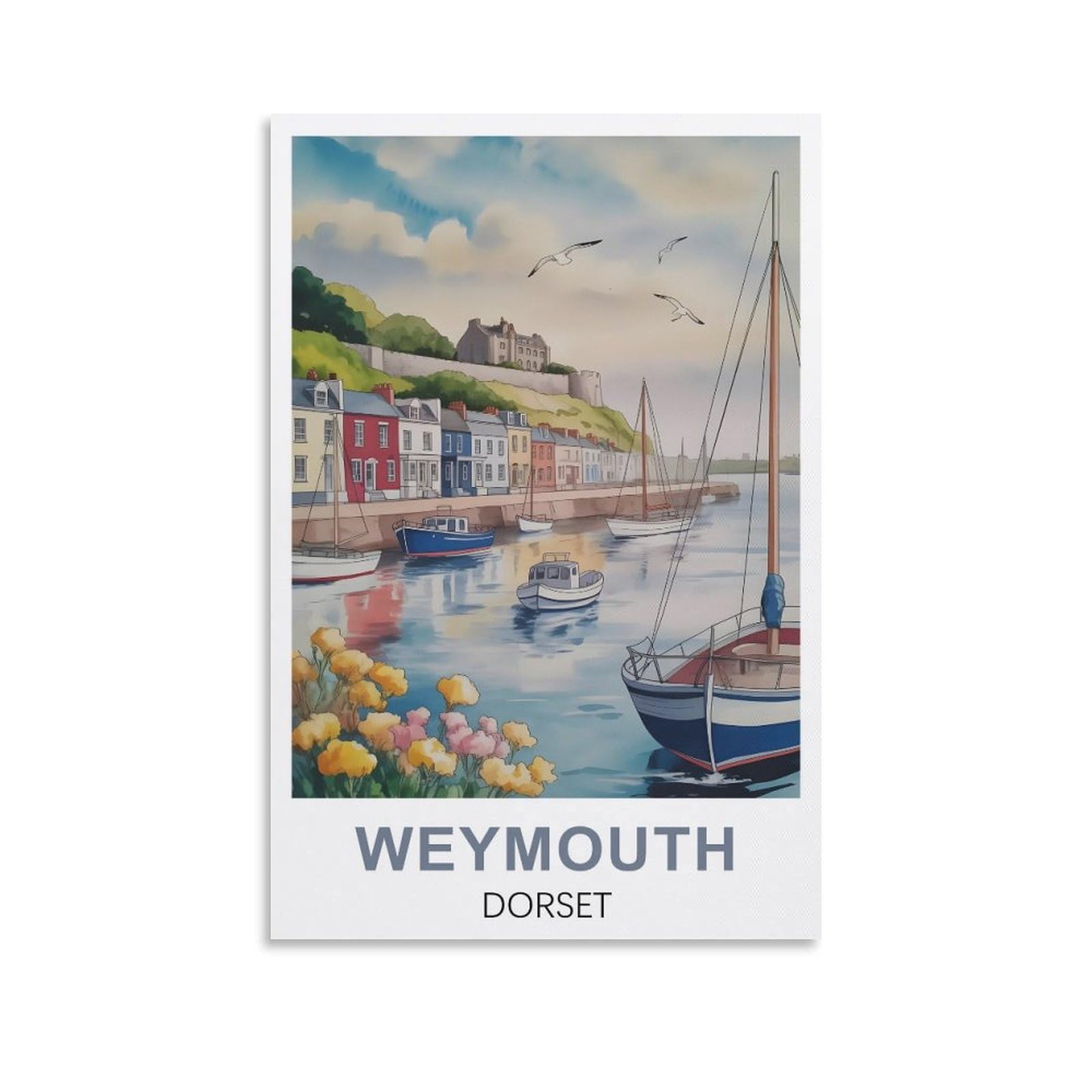 Cnaheiz Unframe-Style Weymouth Dorset Vintage Travel Poster 08X12inch(20X30cm) Canvas Wall Art Print Painting For Wall Decor Living Room Bedroom