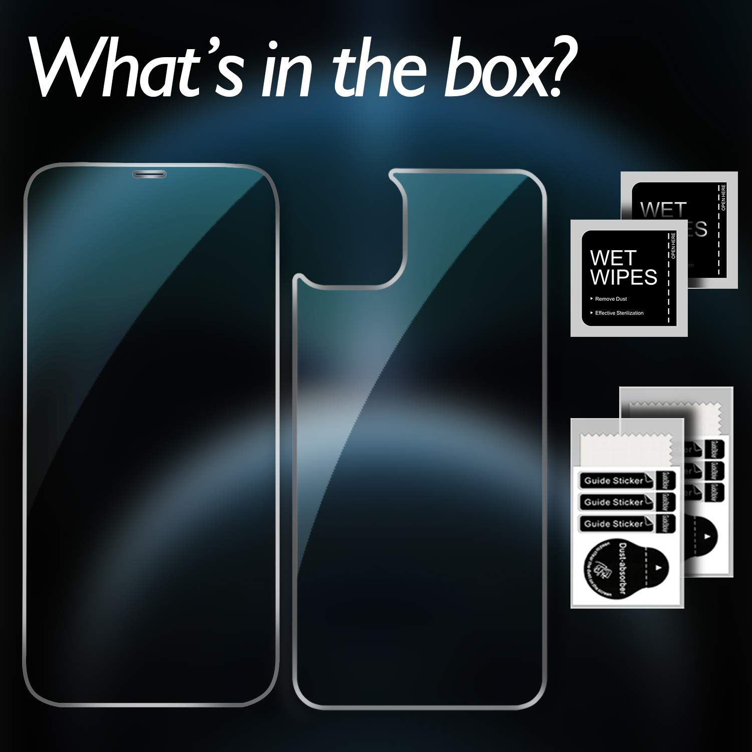 Przednia i tylna osłona ekranu do iPhone'a 12 Pro Max, hartowane szkło [dotykowe] przednia i tylna folia hartowana premium HD przejrzystość odporna na odciski palców / zarysowania do