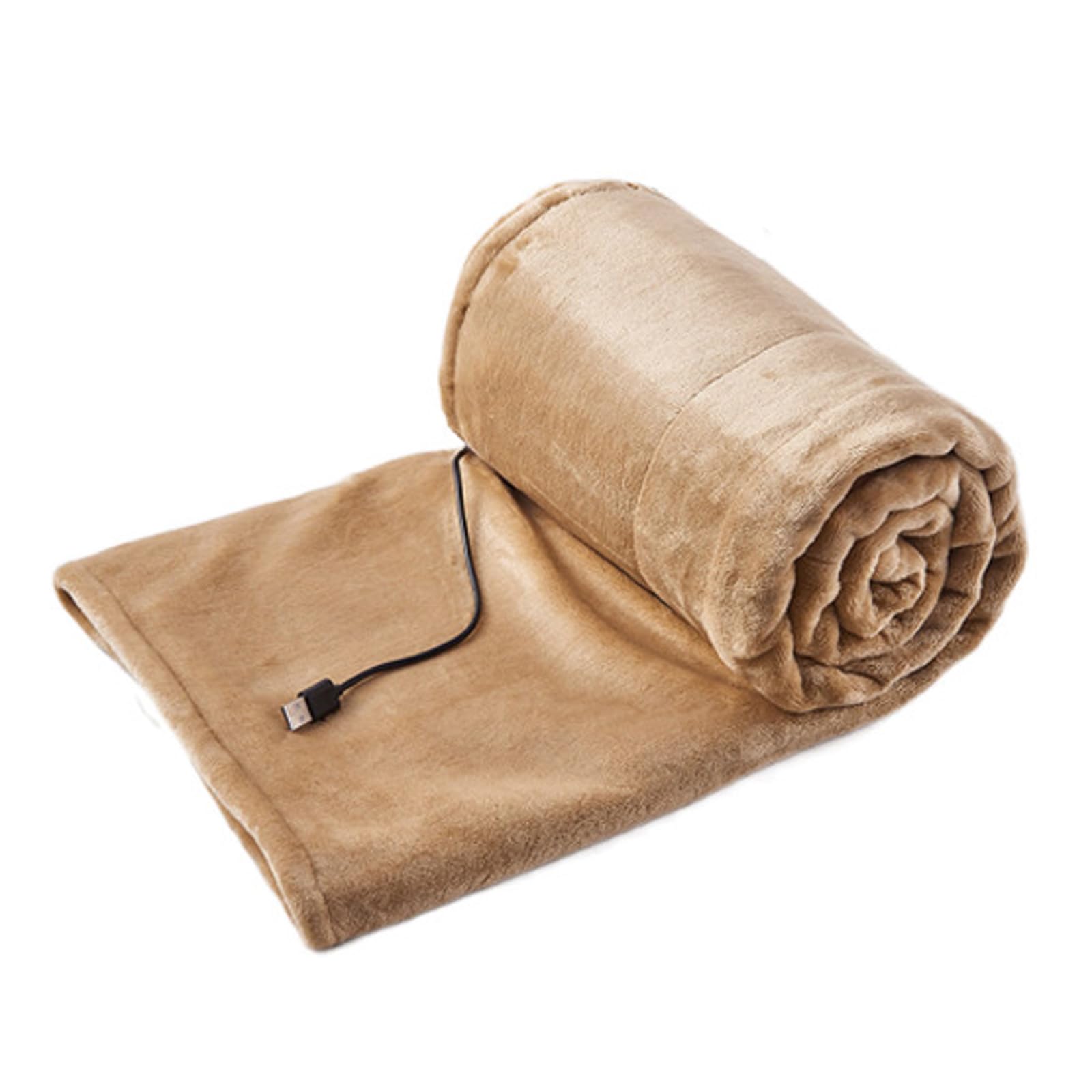 Coperta Riscaldata, Coperta Elettrica Portatile E Morbida Con 3 Livelli Di Riscaldamento E Cavo Usb Staccabile, Coperta Elettrica Riscaldata In Flanella Per Casa, Ufficio, Auto, Campe yellow 140*80cm