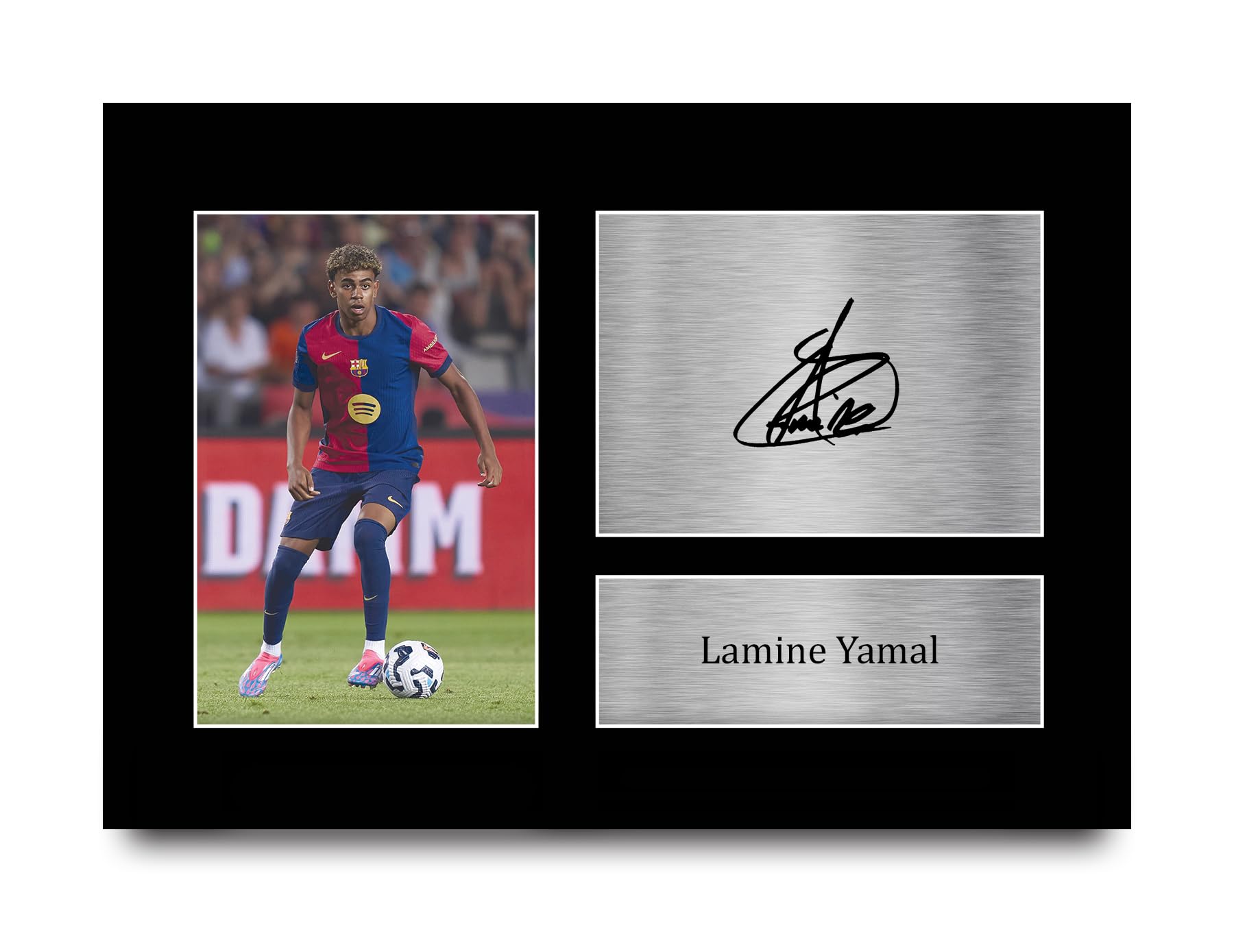 HWC Trading Lamine Yamal Barcelona Gifts Printed Signed Autograph Picture for Football Fans and Supporters - A4