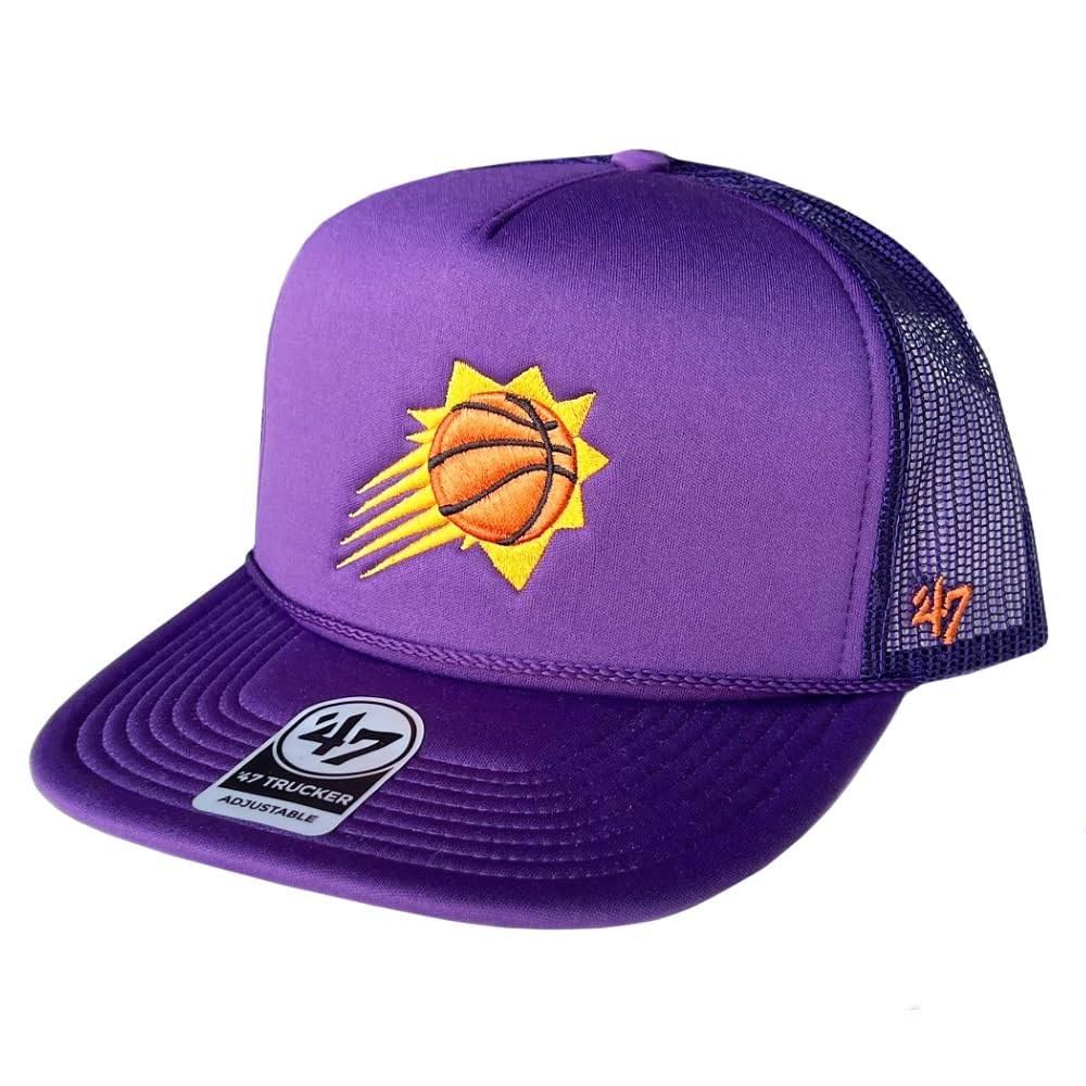 47 Brand Phoenix Suns Foam Front Trucker Snapback Cap, Adjustable Hat Purple, Purple