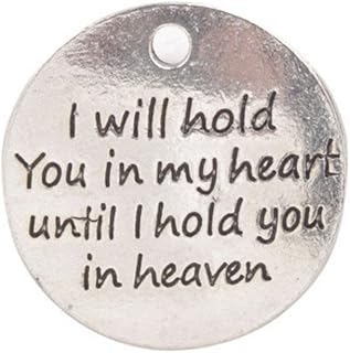 ChangJin 20PCS I will hold you in my heart untill I hold you in heaven Charms Pendants (Antiqued Silver)