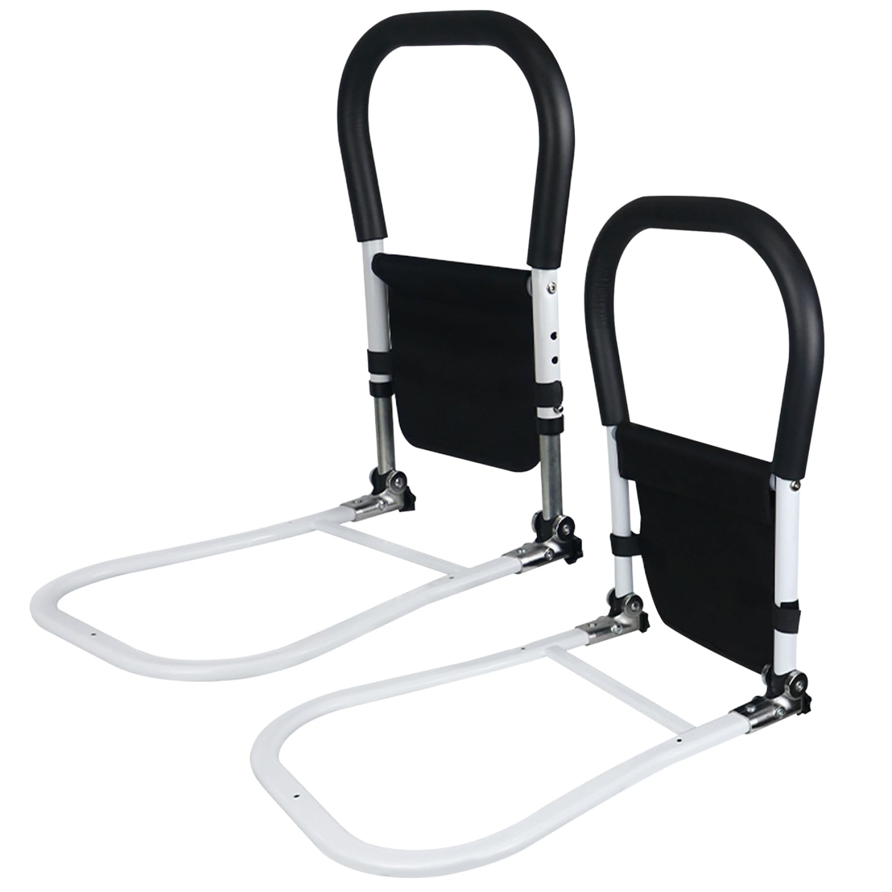 Rieles de cama para adultos mayores Rieles de cama de altura de seguridad Rieles auxiliares de cama ajustables para personas mayores, Rieles laterales de cama plegables con bolsillo de almacenamient