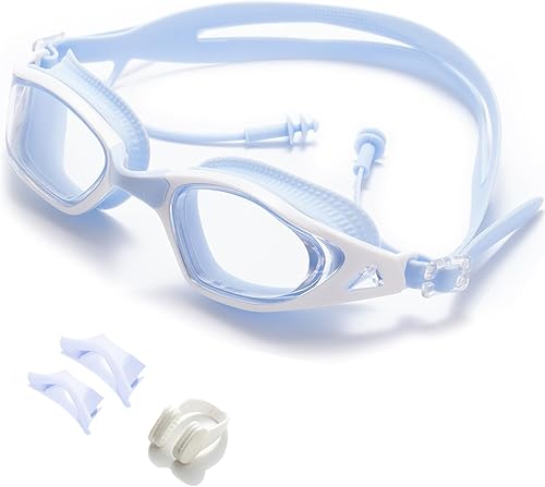Gafas de natación, vista súper clara, gafas de natación para adultos (blanco)