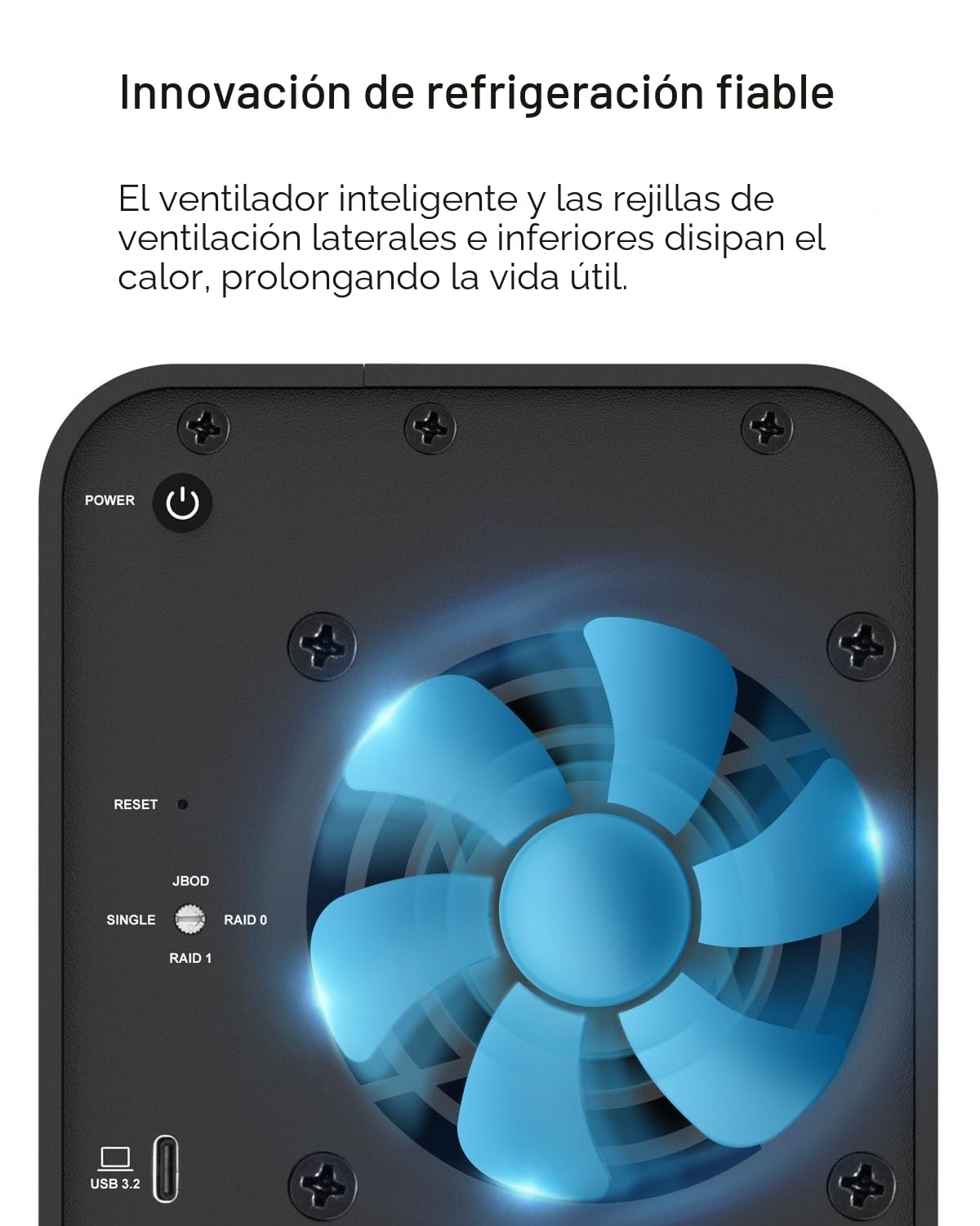 TerraMaster D2-320 USB 3.2 (Gen2) 10 Gbps de Almacenamiento Externo para Disco Duro Externo Soporte Raid 0/1/Single/JBOD (sin Disco Duro)