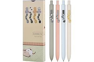 Ganssia Cat Pens: 0.5mm Fine Point Black Ink Retractable Pens for Journaling, Note Taking