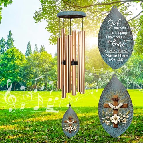 Image of ASTARIN Wind Chimes for Loss of Loved One, Sympathy Gifts Wind Chime for Loss, Personalized Sympathy Windchimes in Memory of Mom /Dad, Memorial Gifts for Bereavement Condolences(Produced in Texas)