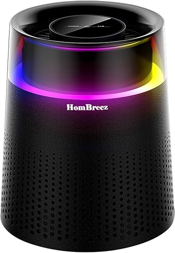 Purificadores de aire para dormitorio, H13 True HEPA purificador de aire para dormitorio, oficina en casa, limpiador de aire silencioso con luz