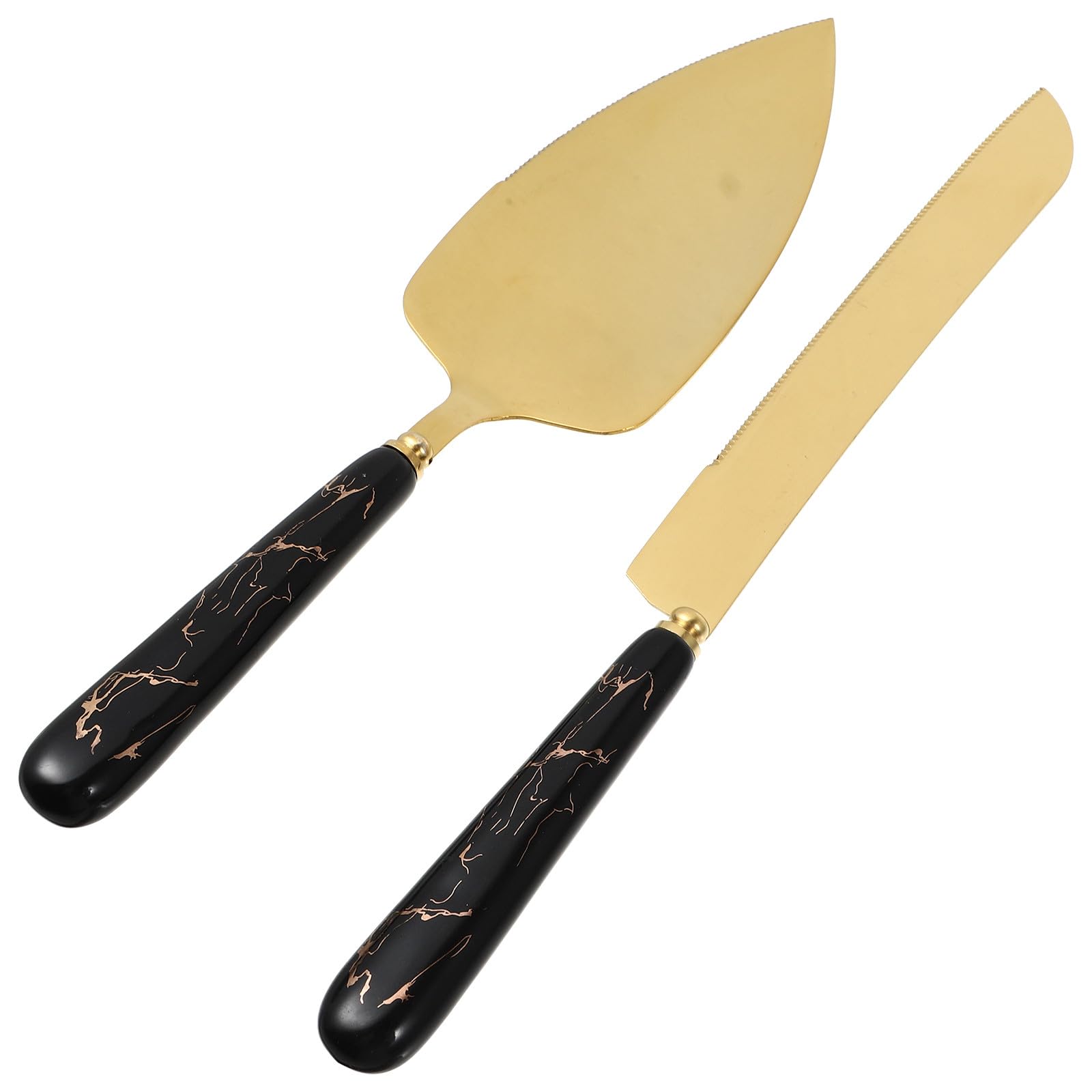 HOMSFOU Ensemble 2 Pièces Pelle à Gâteau et Couteau Coupe-tarte en Acier Inoxydable Manche Antidérapant, Ustensiles Cuisine pour Pâtisserie Cuisine