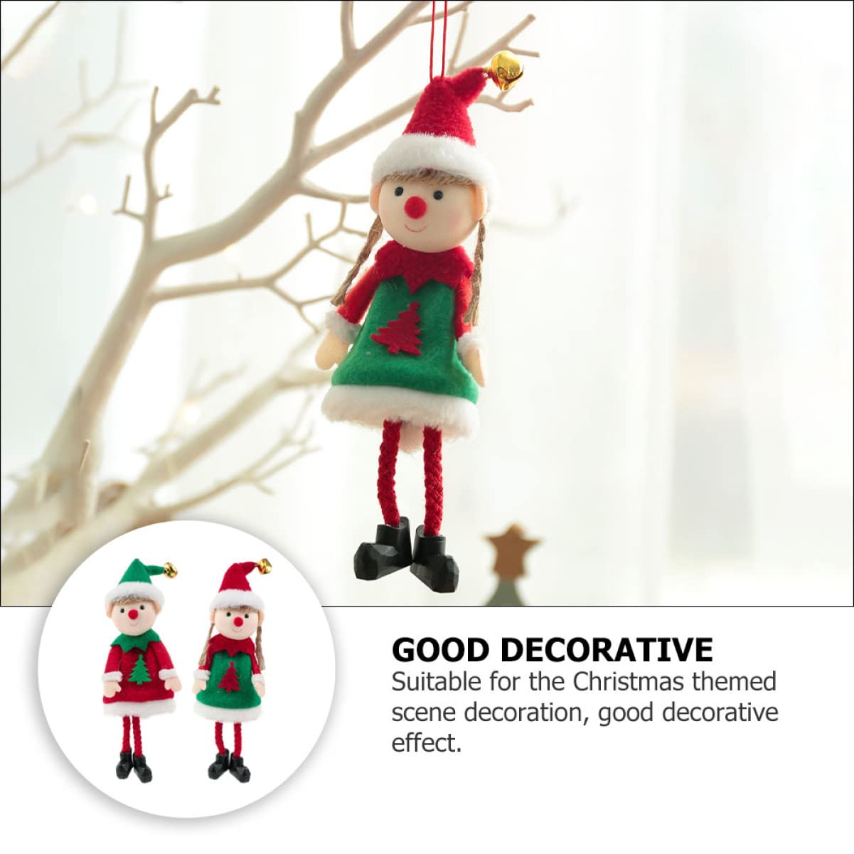 MAGICLULU 8 Sätze 8 Sets Weihnachtsbaum Anhänger Stofffigur Süße Baumdekoration Elfen Zwerge Ornamente Miniatur Engel Puppen Tierplüsch Gefüllter Vliesstoff Bunt 2 2 Stück * 8