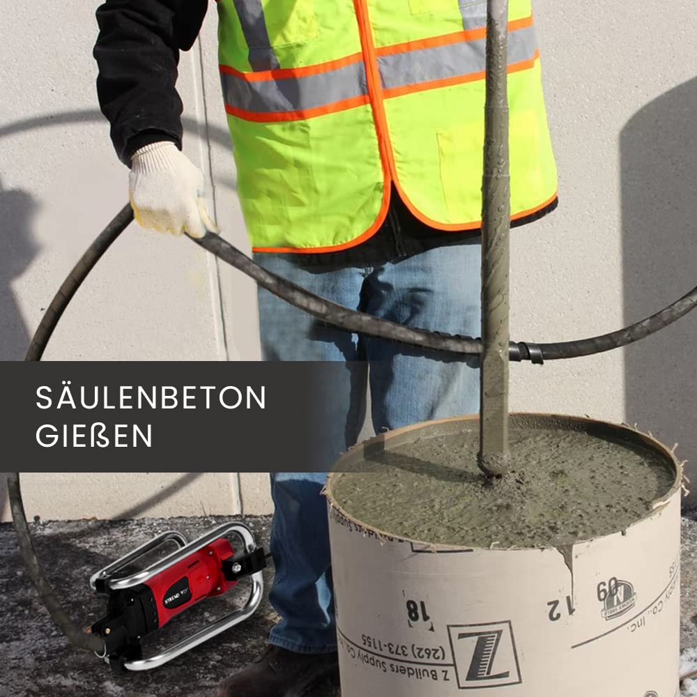 STREND PRO Betonrüttler Flaschenrüttler 2300 W | Innenrüttler | Rüttelflasche | Rüttelkopf 4 m Kabel Betonverdichter | Elektrisch | flexible Welle | Dauerbetrieb