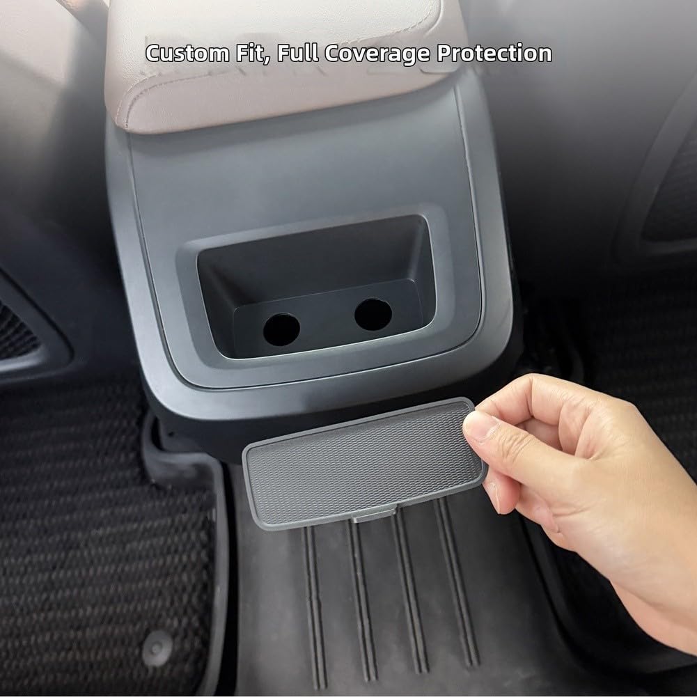 Base de goma gris para reposabrazos Xc60 V90 S60 (2015-2026) Xc90 TPE, almohadilla de almacenamiento antideslizante con soporte electrostático
