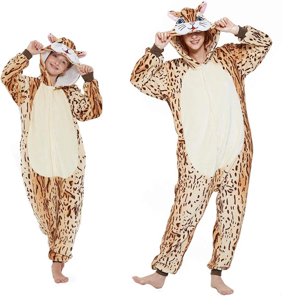 Cat Onesie Kids Costume for Girls Plush Animal One Piece Pajamas Halloween Christmas Cosplay Teen Sleepwear - Image 3
