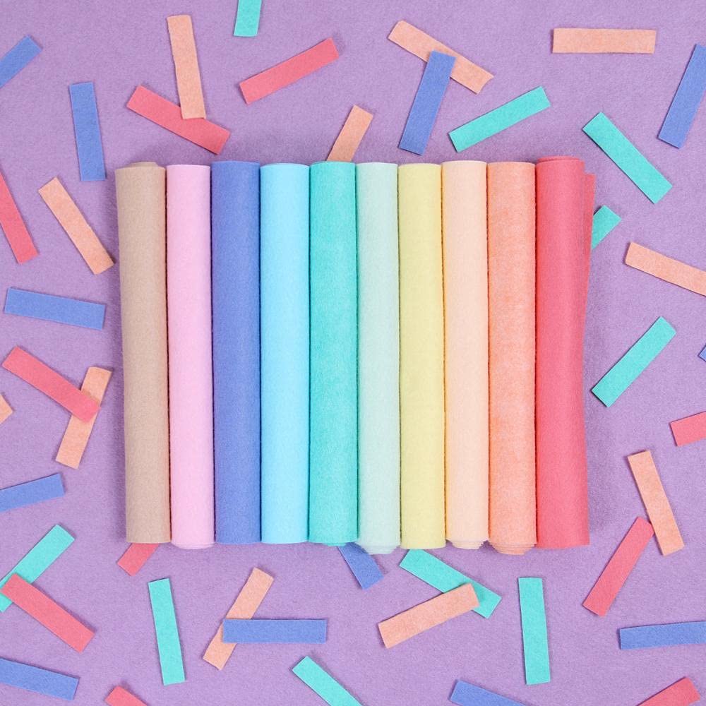 Benzie Design Wool Felt, 10 pcs 9"x12" in Pastel Colors, 1 mm Thick, Soft & Pliable, Wool Blend Felt, Sprinkles 9"x12" - Image 2