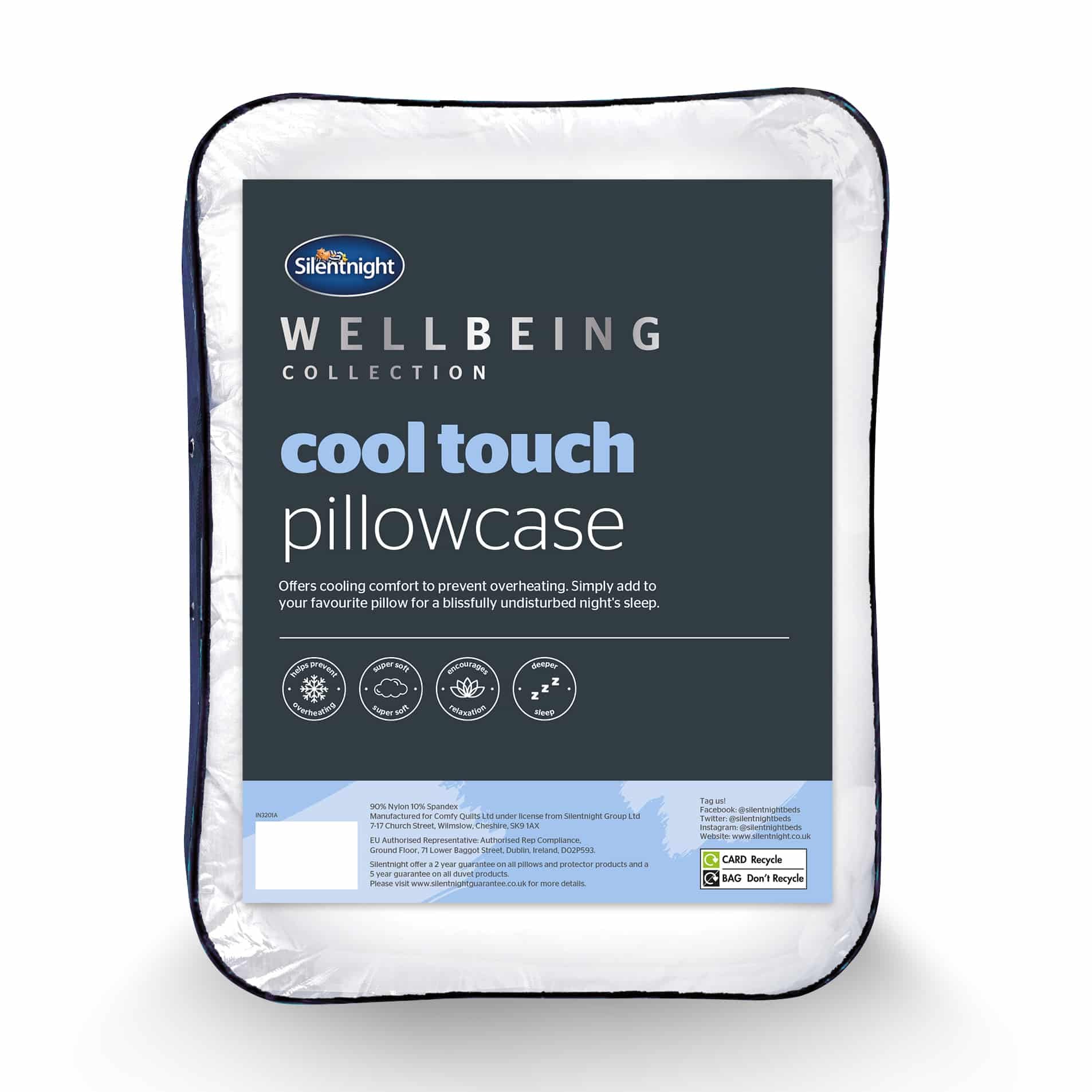 Cool Touch Pillowcase - Best Cooling Temperature Control Pillow Cover Case For Hot Flashes Warm Sleepers Stay Cool At Night - Prevent Overheating Long Lasting Pillowcase