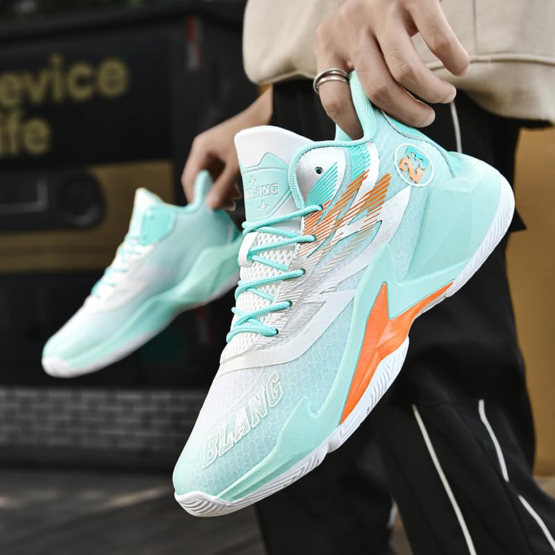 Image of Basketball Shoes for Womens Mens High Top Colorful Volleyball Fashion Breathable Sneakers Lace Up Sport Outdoor Lightweight Non Slip Shoe
