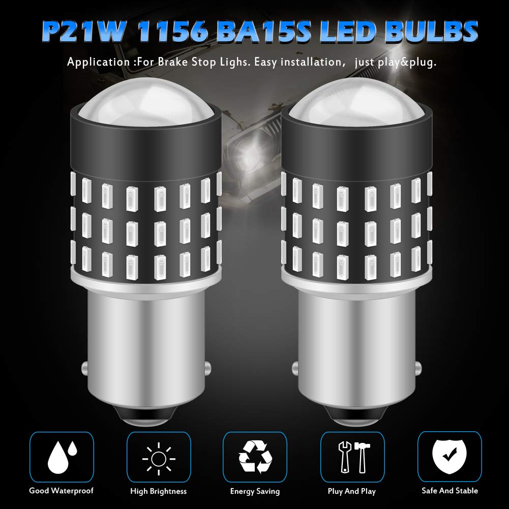 KATUR 1156 BA15S 7506 1073 1095 żarówka LED 3014 54 chipsety 650 lumenów zamiennik dla kierunkowskazów Back Up Tylny hamulec Ogon Parking RV, Genialna czerwień (10 sztuk)
