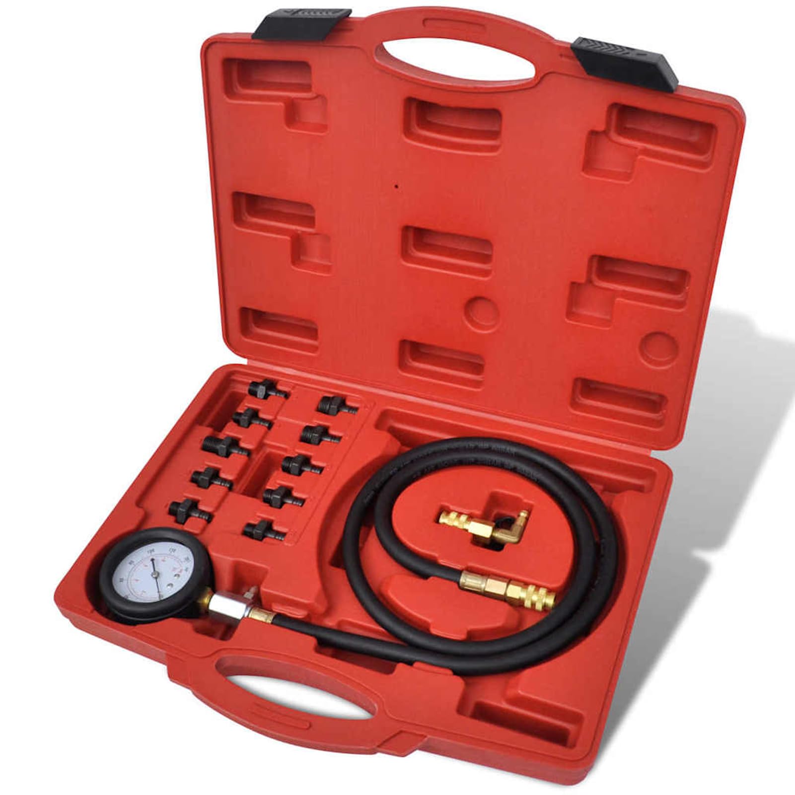 Homgoday Set Tester Pressione Olio Motore 10 Adattatori Manometro 0-10 Bar in Custodia