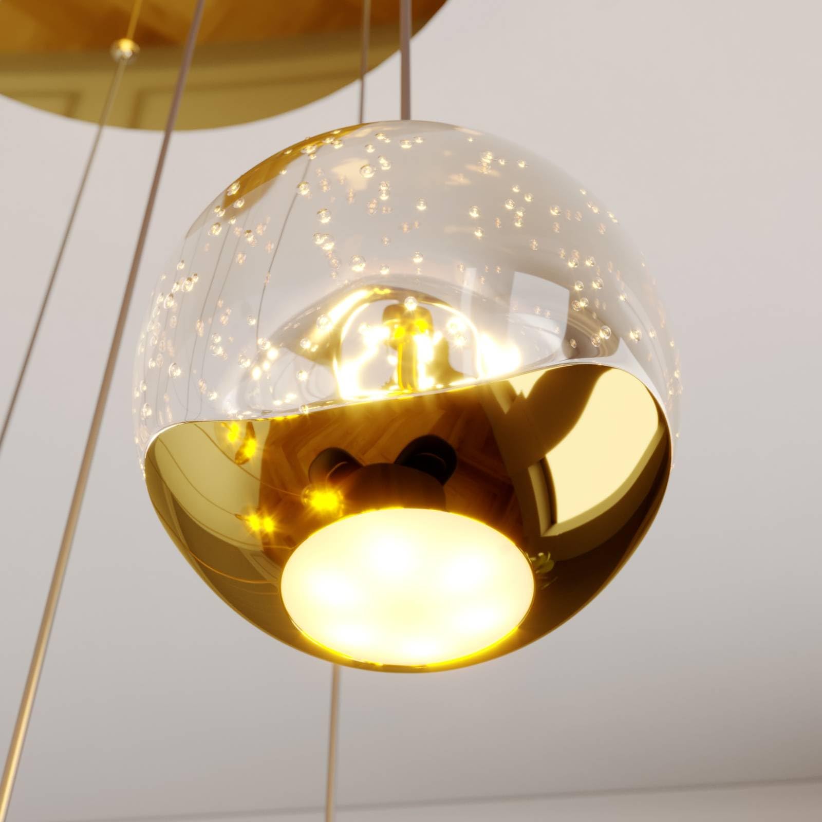Lucande LED 9 -punktowa 'Hayley', styl design, m. in. do salonu, jadalni, kolor mosiężny, złoty, metal