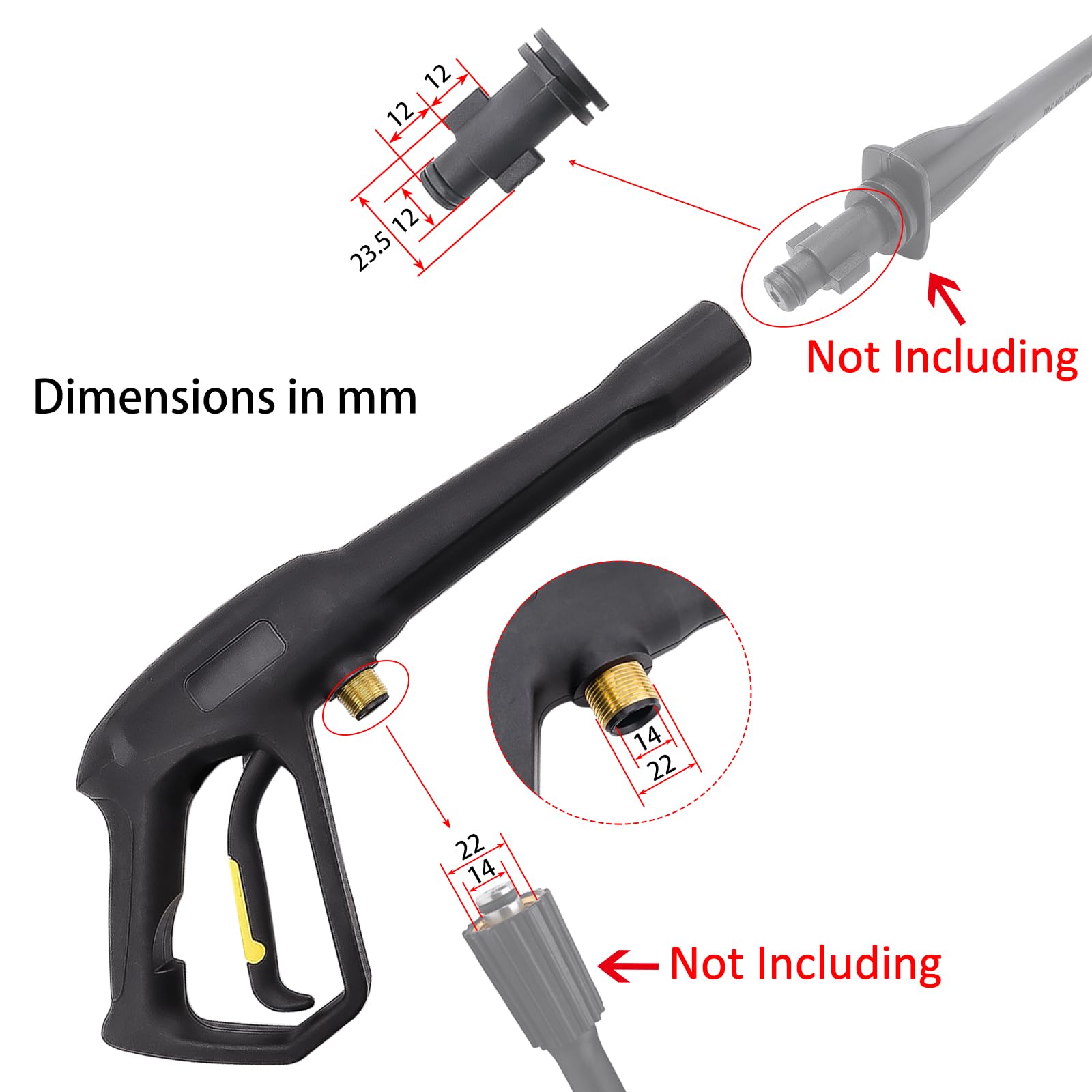 Bear Force Pistola a spruzzo per idropulitrice, pistola ad acqua ad alta pressione, compatibile con alcune idropulitrici elettriche Greenworks Karcher Ryobi Homelite Powerstroke max 1900 PSI