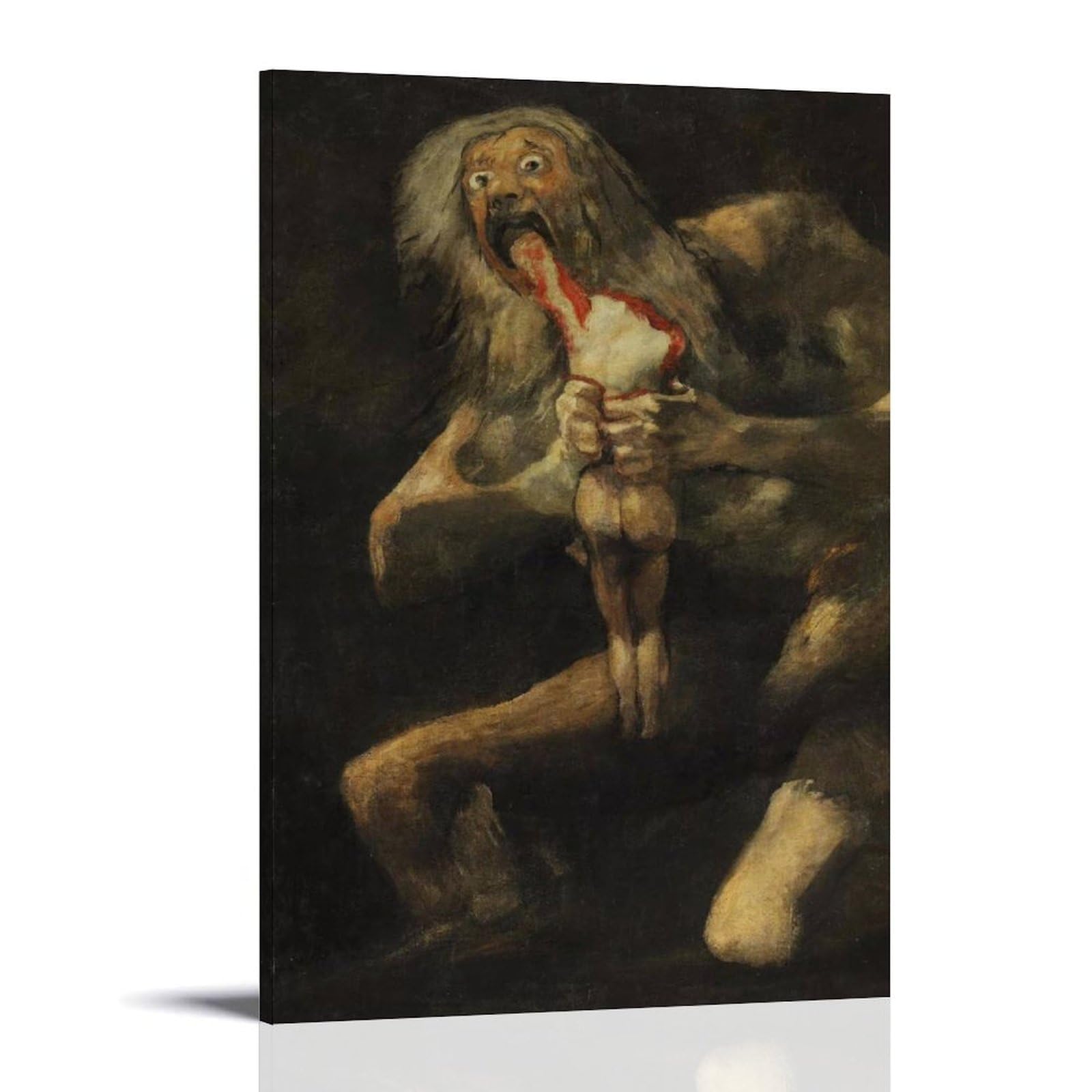 HBEOOP Francisco Goya Famous Paint (Saturn Devouring One of His Sons) Print Poster Wall Art Scroll Canvas Painting Picture Living Room Decor Home 24x36inch(60x90cm)
